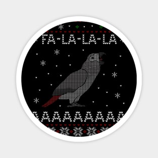 FA LA LA Ugly Christmas African Grey Magnet